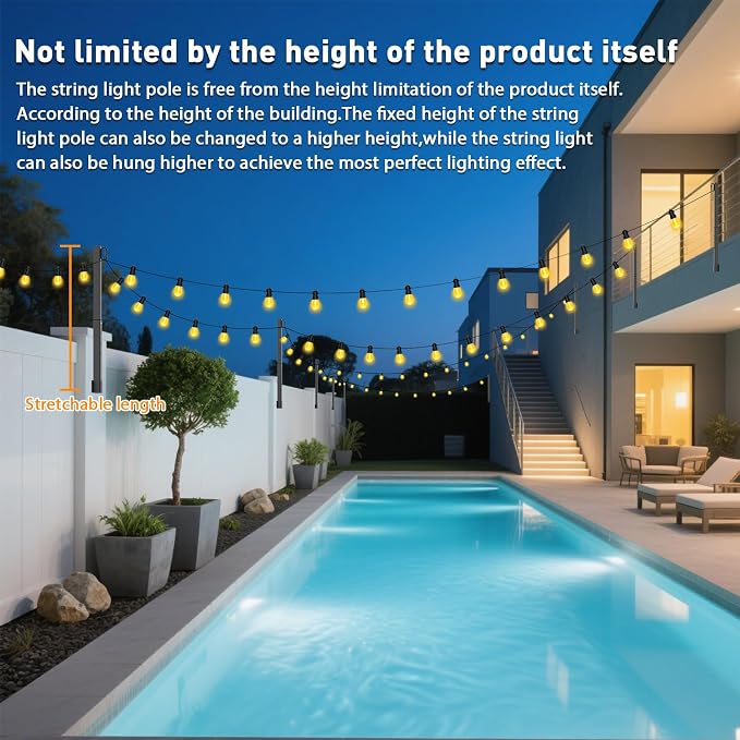 8 Pack String Light Poles, 2.8 Ft Light Poles - Image 3