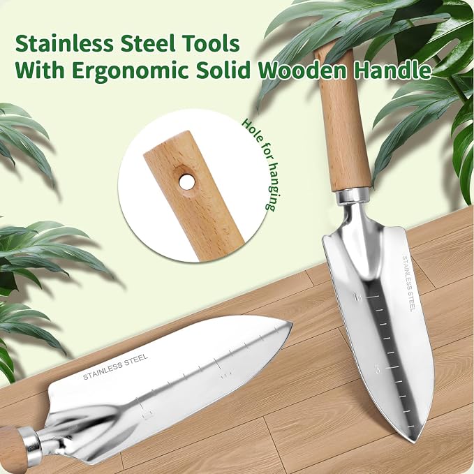 Gardening Tools 10-Piece Heavy Duty Stainless Steel Hand Tools - Image 8
