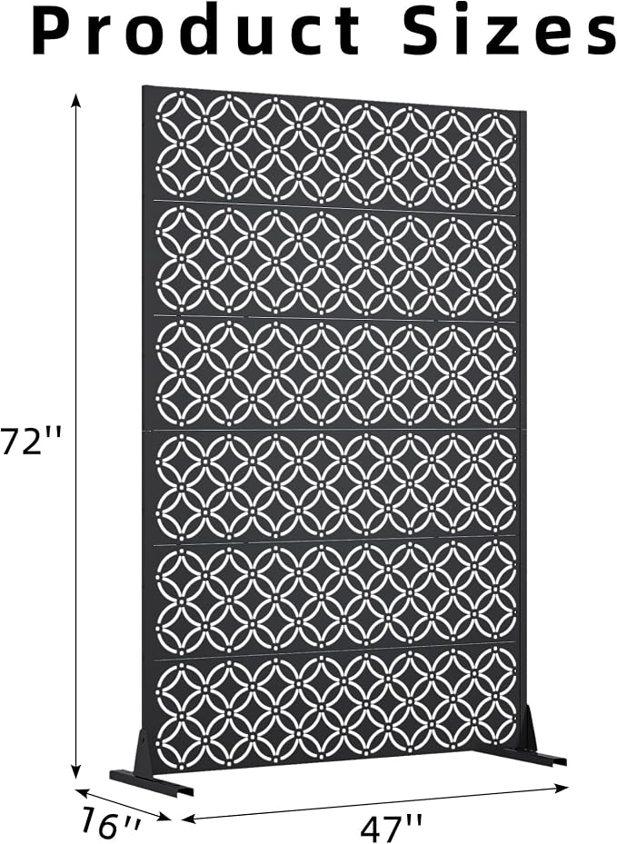 Casaphoria Metal Privacy Screen Outdoor, Palace Black - Image 7