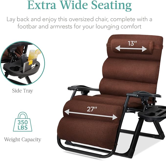Best Choice Products Oversized Zero Gravity Chair, Folding Outdoor Patio - Image 6