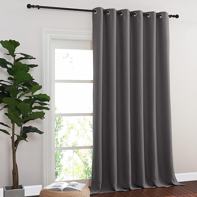 NICETOWN Blackout Sliding Glass Door Curtain 144 inches Long, Grommet Thermal - Image 2