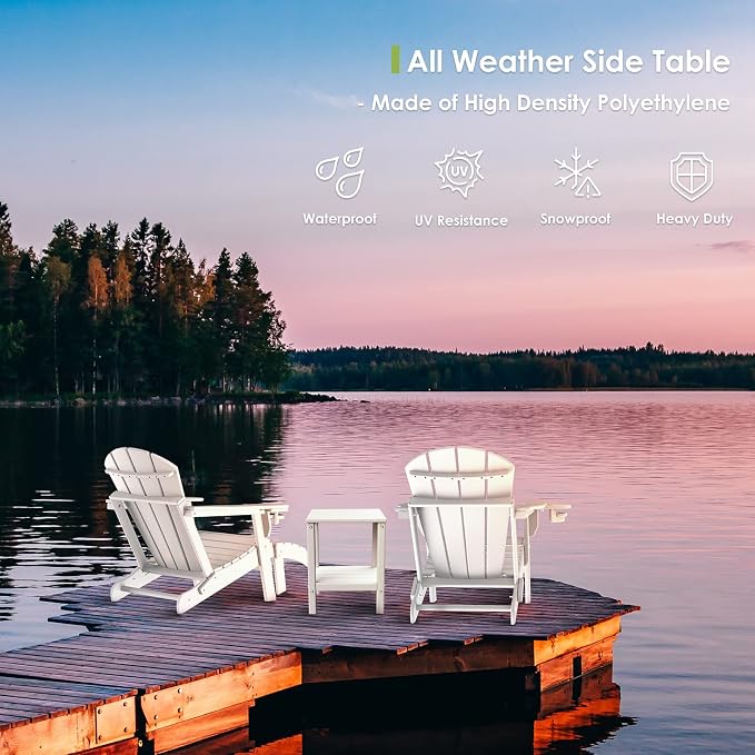 GREENVINES Adirondack-Outdoor-Side-Table | 14 x 13 Inches | HDPE Plastic | All - Image 6