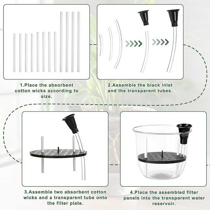 6 Pcs Clear Self Watering Pots for Indoor Outdoor Plants Flowers, 2 Each of 4 - Image 5