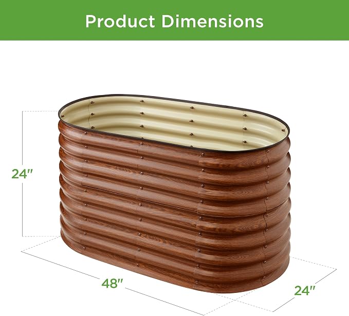 Best Choice Products 4x2x2ft Outdoor Metal Raised Garden Bed, Oval Deep Root - Image 7