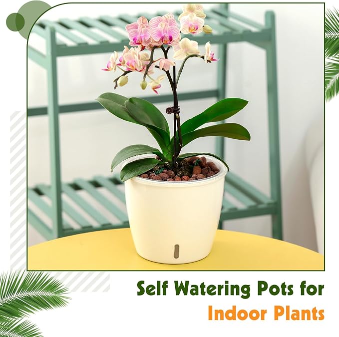8-Pack 5 Inch Self Watering Pots, Indoor Planter - Image 6
