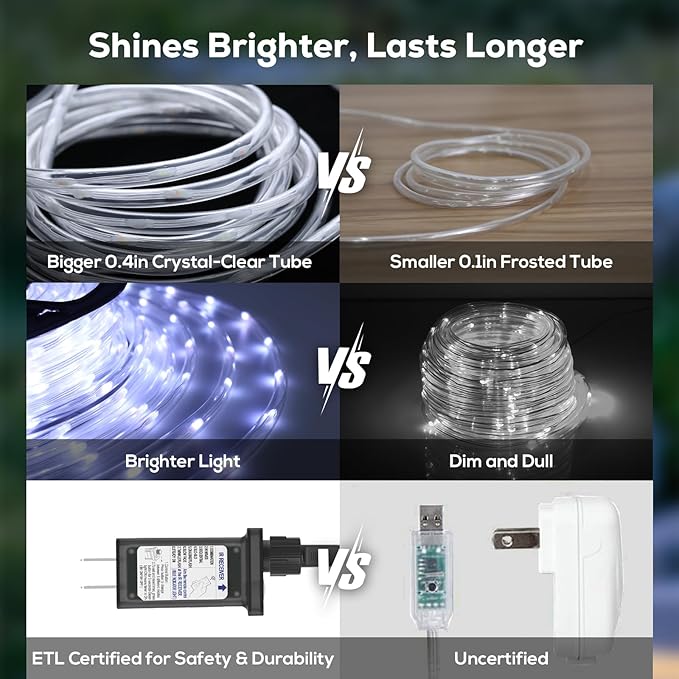 100Ft 720 LED Rope Lights Outdoor Waterproof - Image 7