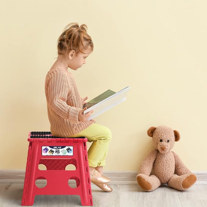 Delxo Folding Step Stool, Non-Slip Stool 13 inch Height Premium Heavy Duty - Image 3