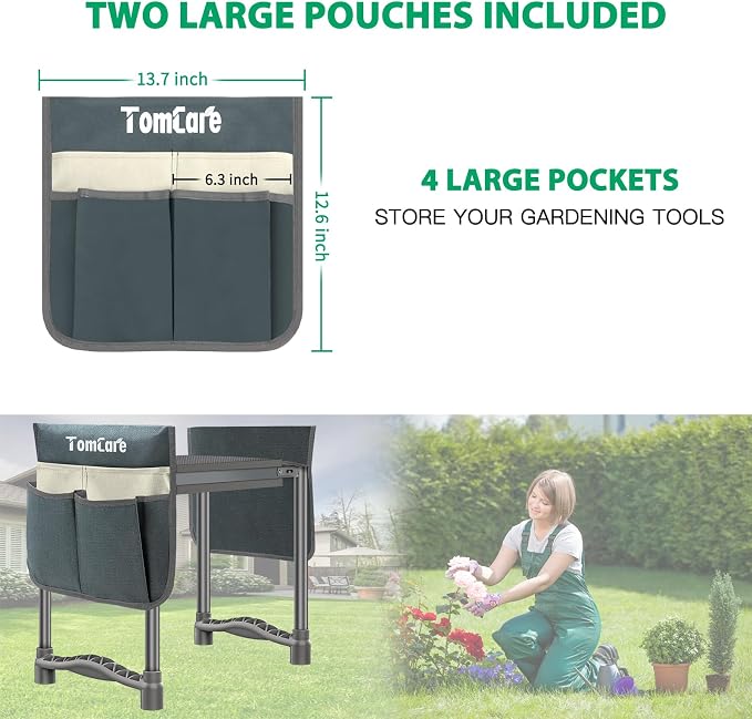 TomCare Garden Kneeler and Seat 10.64” Wider Larger Soft Kneeling Pad Garden - Image 4