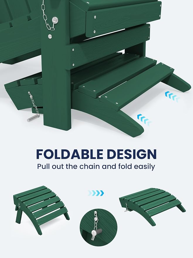 KINGYES Folding Adirondack Ottomans Set of 4 - Image 5