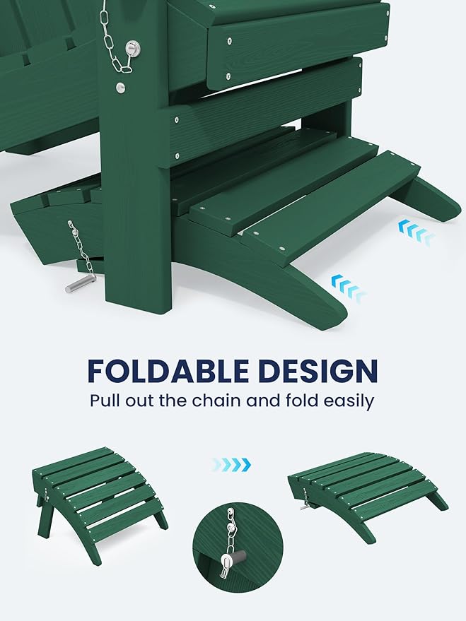KINGYES Folding Adirondack Ottoman - Image 5