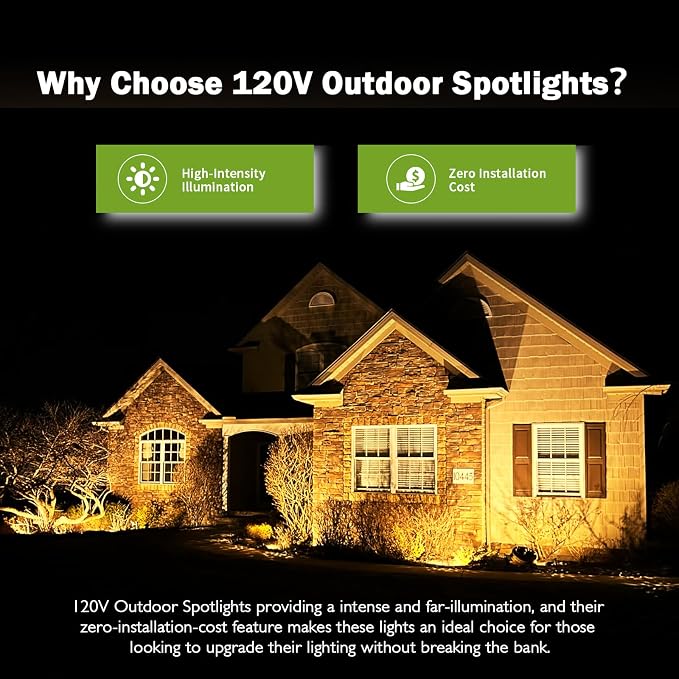 Outdoor Spotlight Warm White 2700K, 10W LED Spot Lights Outdoor - Image 2