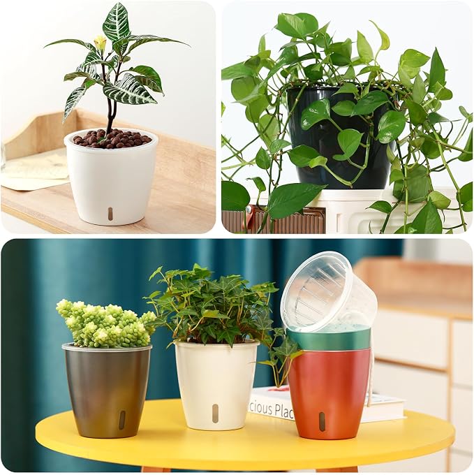 Self Watering Pots for Indoor Plants, Small African Violet Pots - Image 8