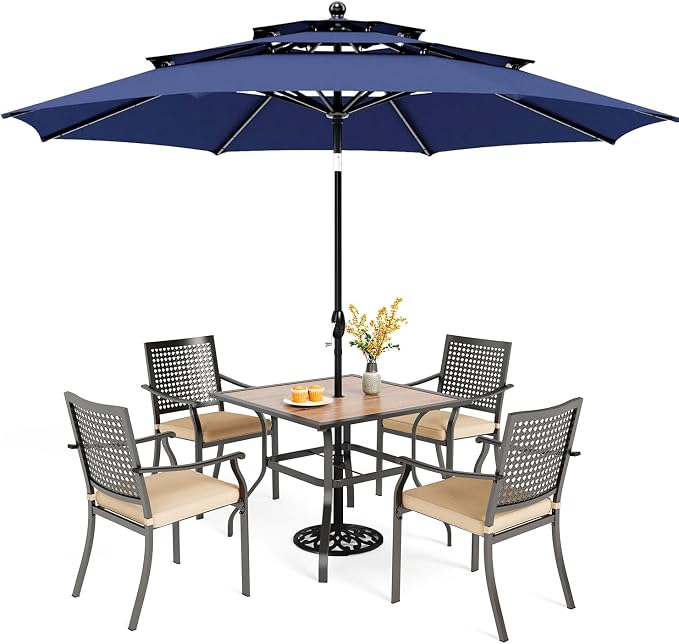 PHI VILLA 5 Pieces Outdoor Dining Set by PHIVILLAThepioneerofcomfortablehouseholdsupplies