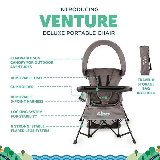 Baby Delight Go with Me Venture Portable Chair | Indoor and Outdoor | Sun - Image 2
