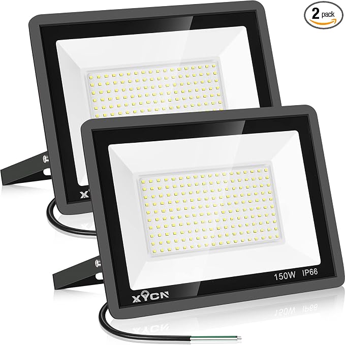 150W LED Flood Light Outdoor, 2 Pack 15500LM Super Bright Security Light by XYCN
