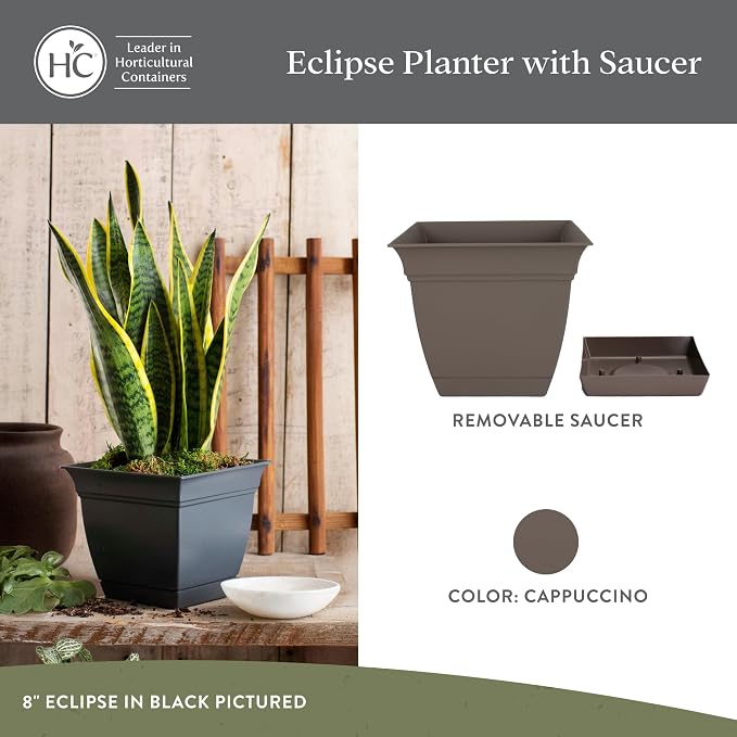 The HC Companies 10 Inch Eclipse Square Planter Pots - Image 2