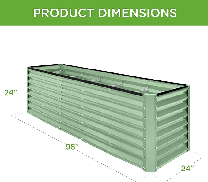 Best Choice Products 8x2x2ft Raised Outdoor Metal Garden Bed, Deep Root Box - Image 3