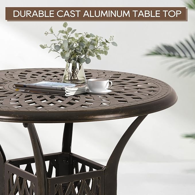 Patio Dining Table, Cast Aluminum Patio Table - Image 6