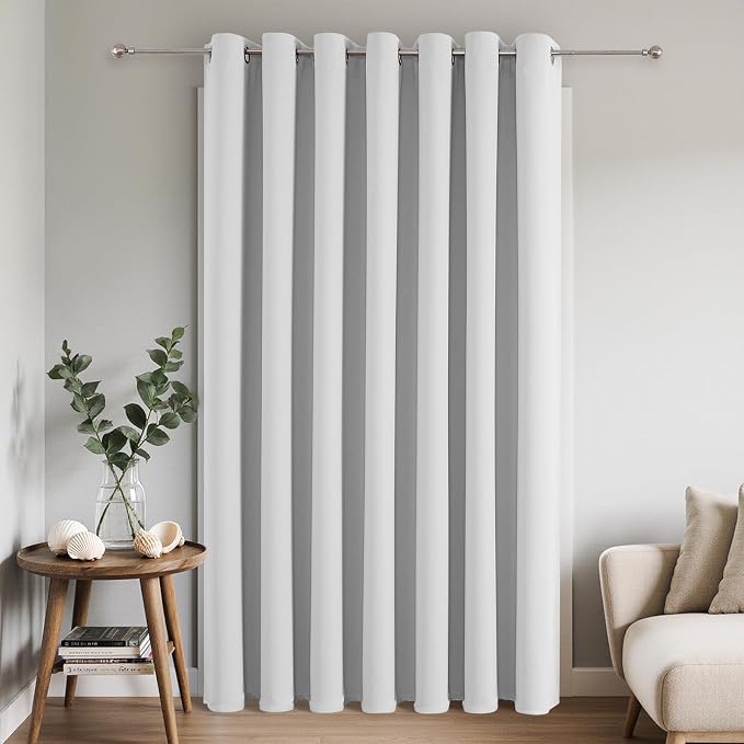Joydeco Blackout Patio Sliding Door Curtains 84 Inches Long, Grommet Privacy by JOYDECO