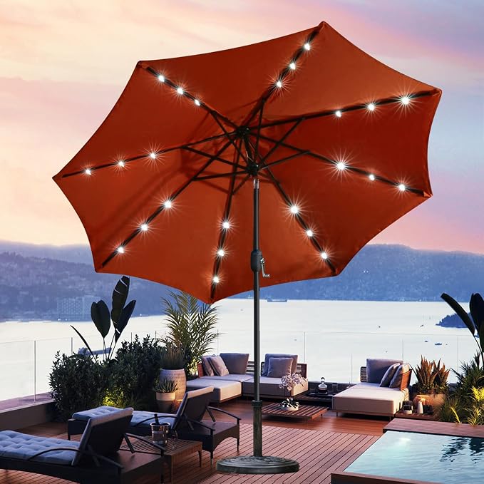 Sunnyglade 9' Solar LED Lighted Patio Umbrella - Image 5