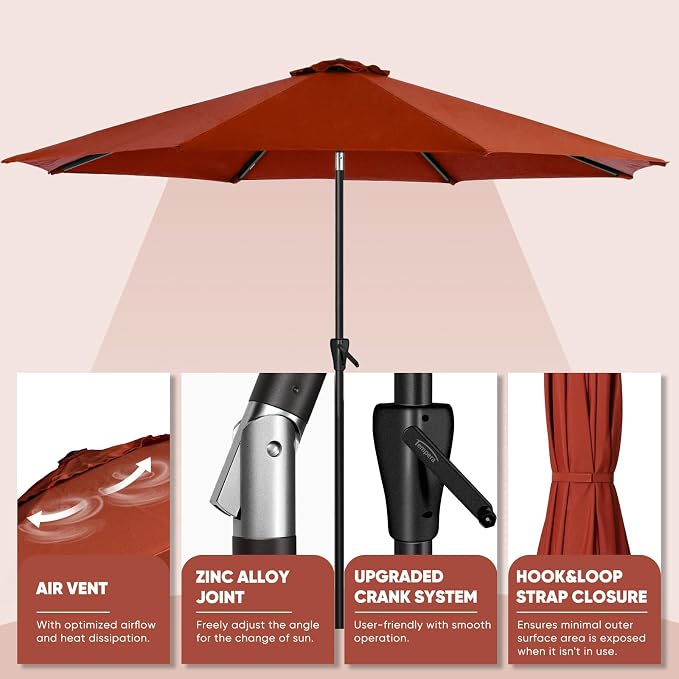 Tempera Patio Market Outdoor Table Umbrella - Image 4