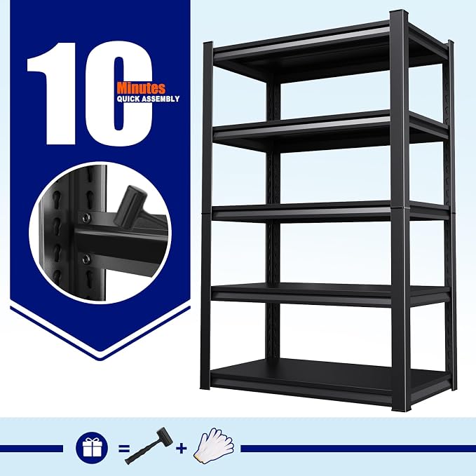 71"H-35"W Garage Shelving Heavy Duty Storage Shelves, Metal Adjustable Shelving - Image 8