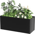 Long Metal Planter Box for Outdoor Plants 15" W x 38" L x 16.25" H, Heavy Duty by Unknown