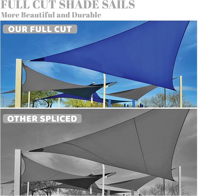 SUNLAX Custom Size 8' x 19' Beige Sun Shade Sail Canopy Commercial Rectangle - Image 5