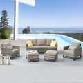 Belord Wicker Patio Furniture 5 Piece Outdoor Sofa Set, Oversize Outdoor Dining by Belord