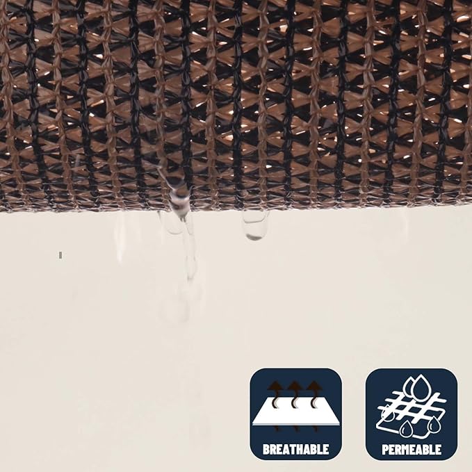 SUNNY GUARD Sun Shade Sail 20'x20'x20' Triangle Brown UV Block Sunshade - Image 5