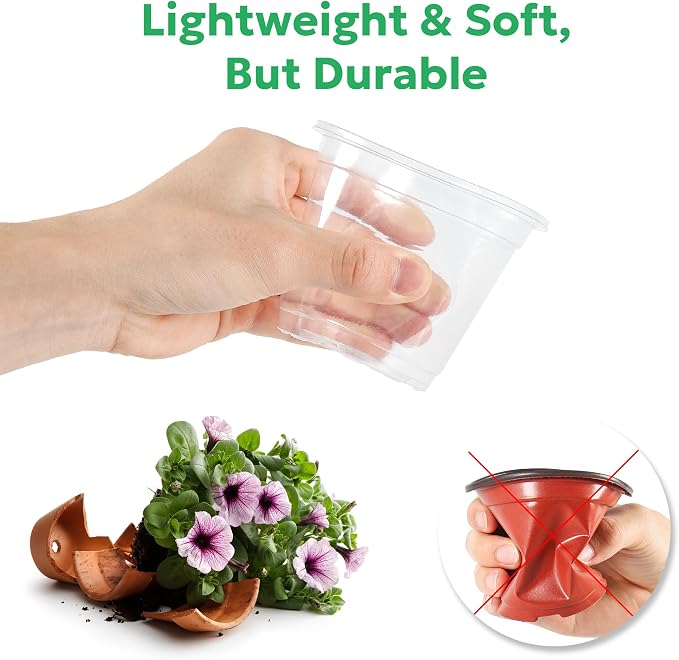 60 Packs 3.5 Inch Reinforced Clear Nursery Pots - Image 4