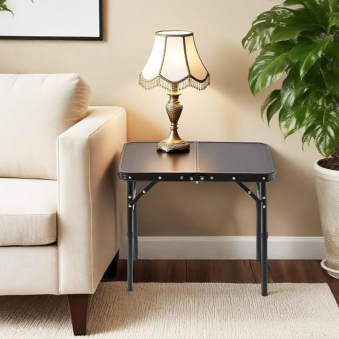 Outdoor Side Table, Portable 3 Adjustable Height Small Outdoor Folding Table - Image 2