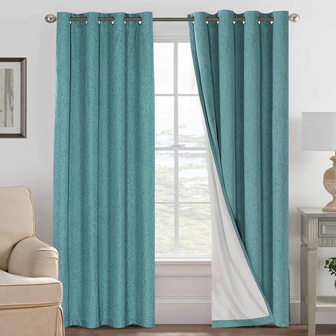 H.VERSAILTEX Linen Blackout Curtains 96 Inches Long 100% Absolutely Blackout by HVERSAILTEX