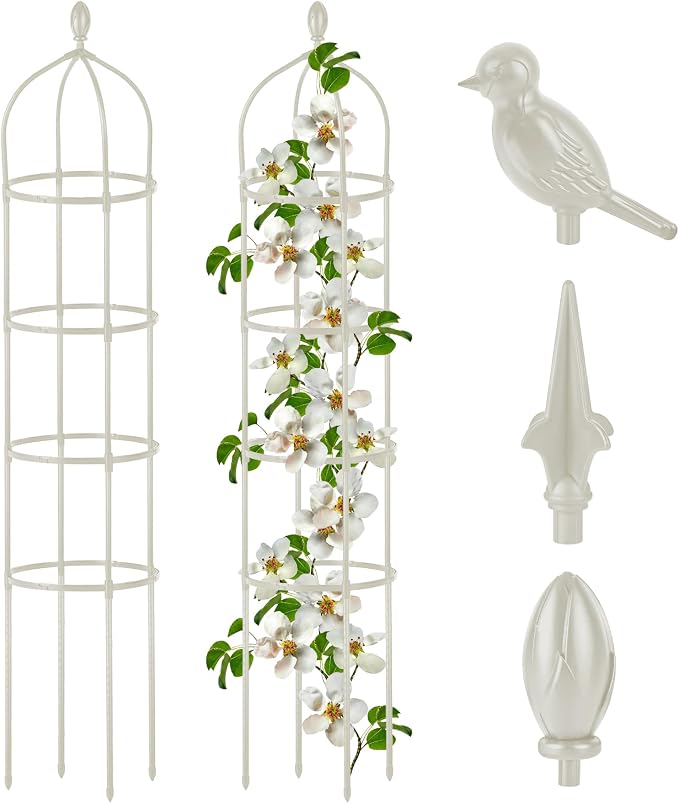 Garden Obelisk Trellis for Climbing Plants Outdoor 6 Ft Rose Bush Round Trellis by Miuwauer