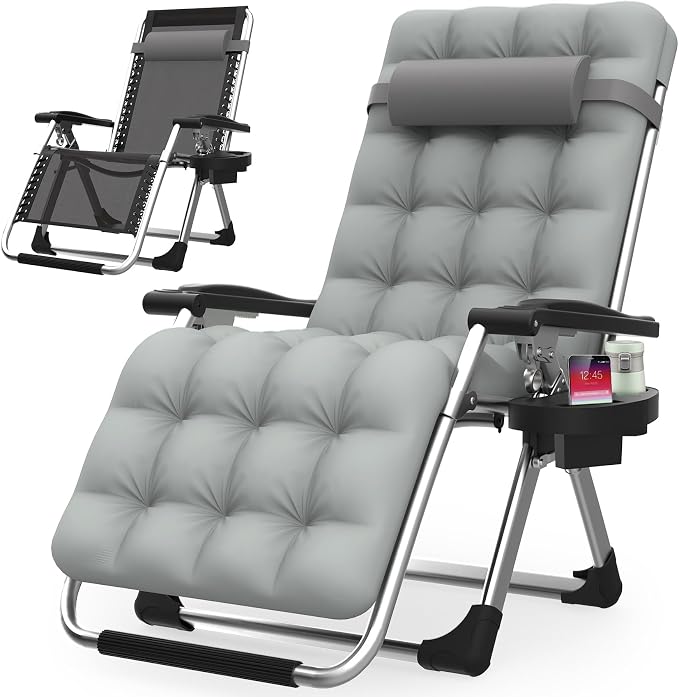 Suteck Zero Gravity Chair, Reclining Camping Lounge Chair w/Removable Cushion by Suteck