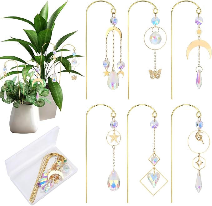 Crystal Suncatcher, 6 Pack Garden Suncatchers Small Trellis by HYBEADS