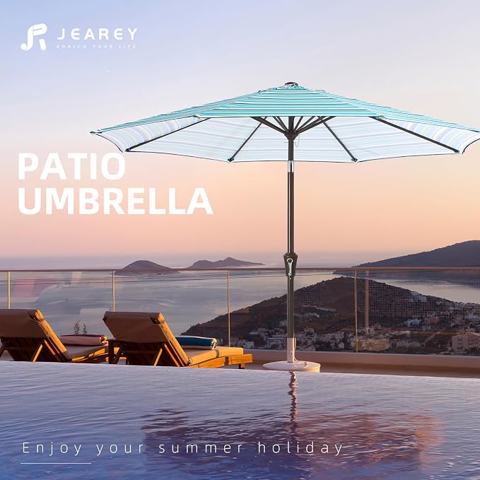 JEAREY 9FT Outdoor Patio Umbrella Outdoor Table Umbrella - Image 7