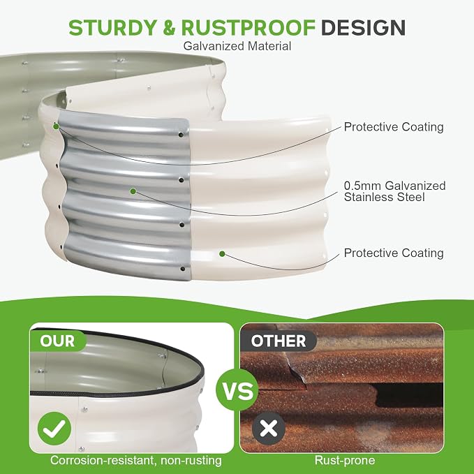 Galvanized Raised Garden Bed Outdoor - Image 3