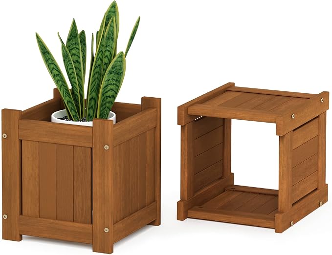 Furinno Tioman Hardwood Mini Outdoor Planter Box - Image 5
