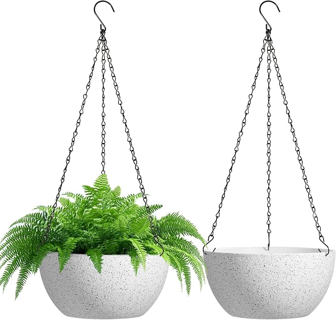 T4U 10 Inch Hanging Planters for Indoor Outdoor Plants by T4U
