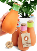 4 Pcs Ollas Terracotta Watering Pots Large - 14 Oz Self Watering Planter Insert by GARDENBRO