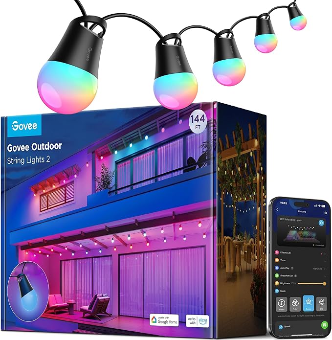 Govee Smart Outdoor String Lights 2, 144ft Outdoor Lights by Govee