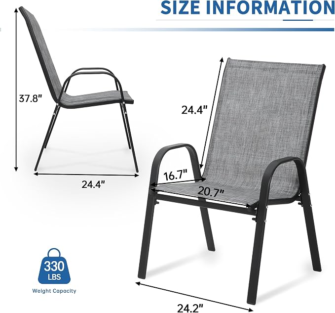 PIZZELLO Patio Chairs Set of 8 - Image 2