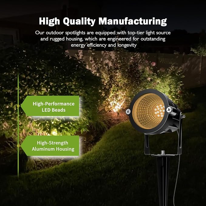 Outdoor Spotlight Warm White 2700K, 10W LED Spot Lights Outdoor - Image 3