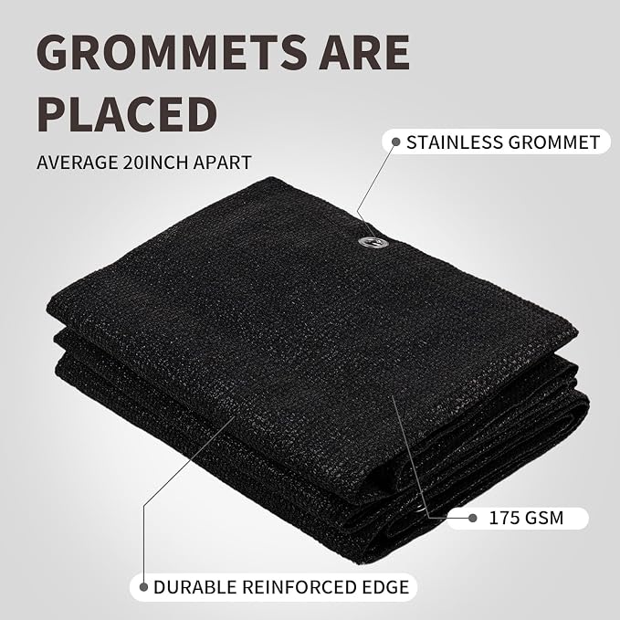 LOVE STORY Custom Size 3'x35' Black Balcony Privacy Screen, UV Block Privacy - Image 6