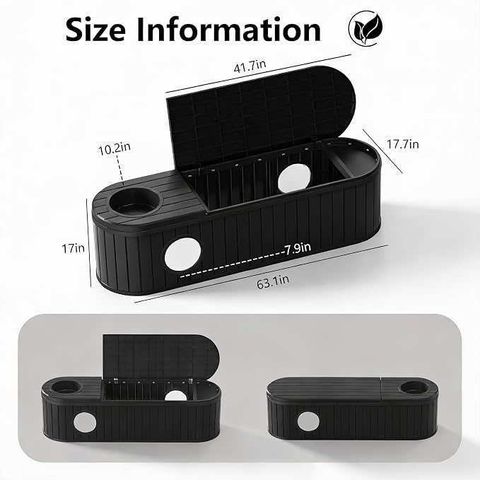 DRATO Outdoor Storage Box, Resin Deck Storage Box Waterproof Patio Storage Box - Image 3