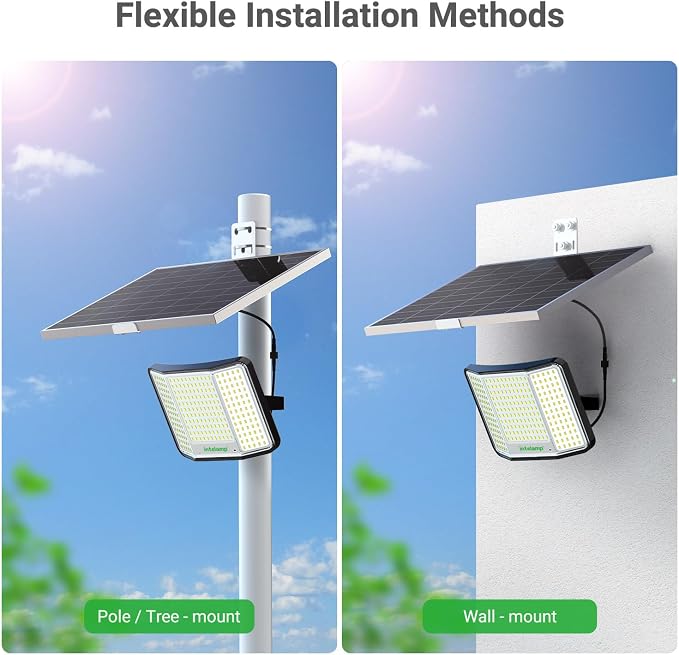 intelamp Solar Flood Lights Outdoor Waterproof, 20000mAh 2000LM Floodlight - Image 5