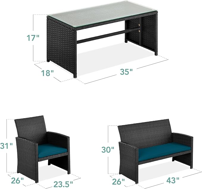 Best Choice Products 4-Piece Outdoor Wicker Patio Conversation Furniture Set - Image 7