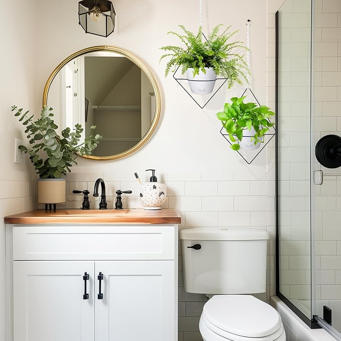 Hanging Planters for Indoor Plants, 2 Set Self Watering Hanging Flower Pots - Image 8