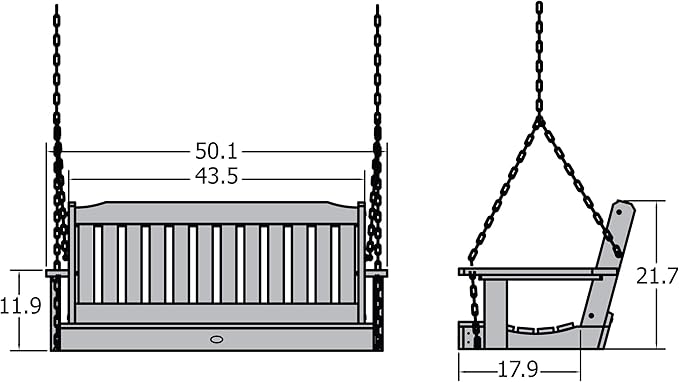 highwood AD-PORL2-WAE Lehigh Porch Swing, 4 Feet - Image 7